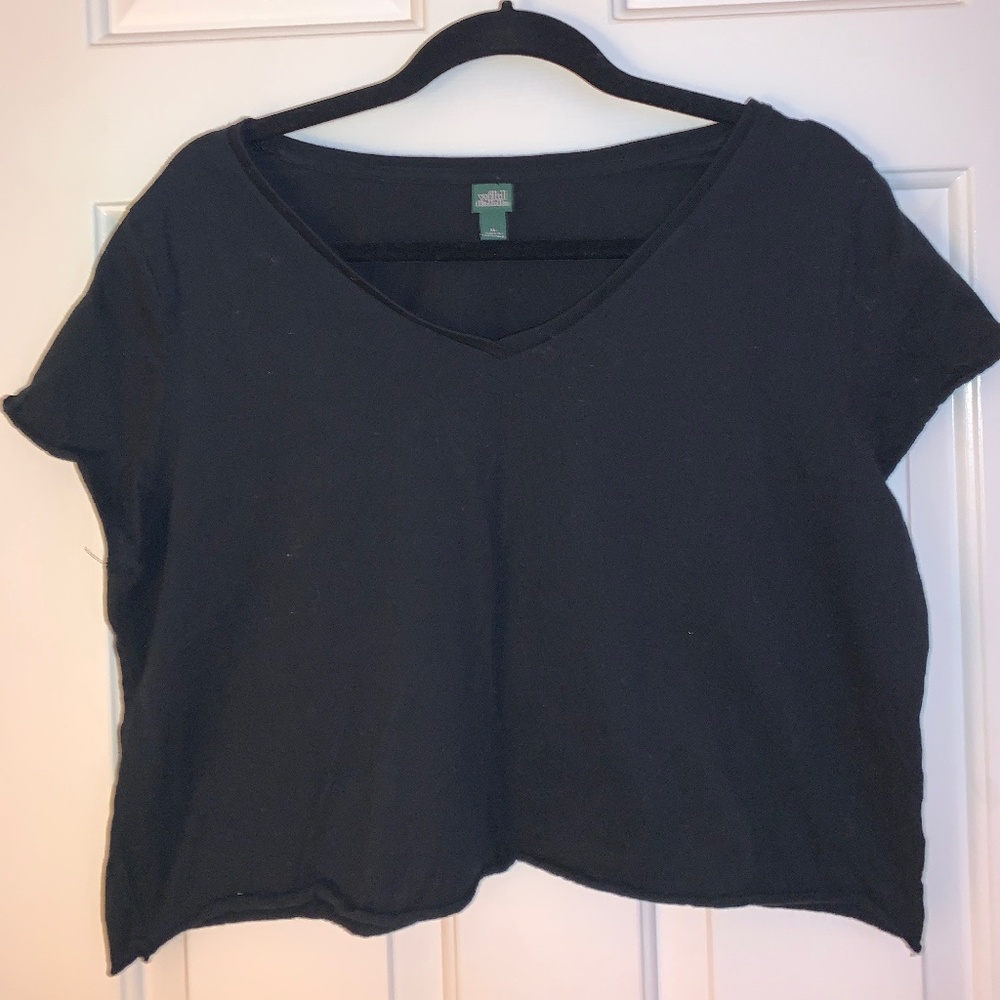 Wild Fable, V-Neck Crop Top, Black